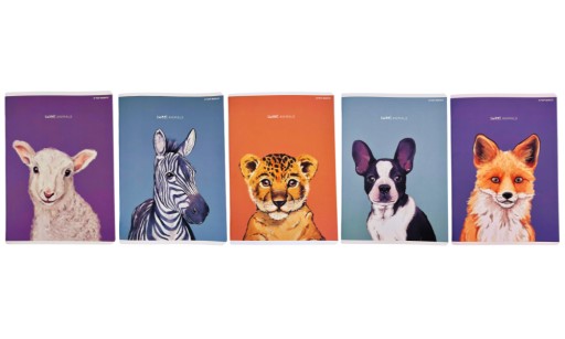 5 x kockovaný zošit Sweet Animals do školy