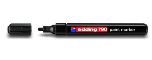 Edding 790 čierny permanentný olejový popisovač, okrúhly hrot 2-3 mm