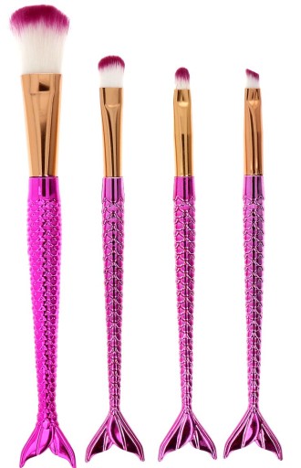 MERMAID MAKEUP BRUCHES SET BRUSH BRUSH, 4 ks.