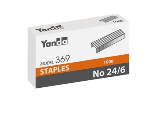 Kancelárske sponky Yanda 24/6 oceľové 1000 ks