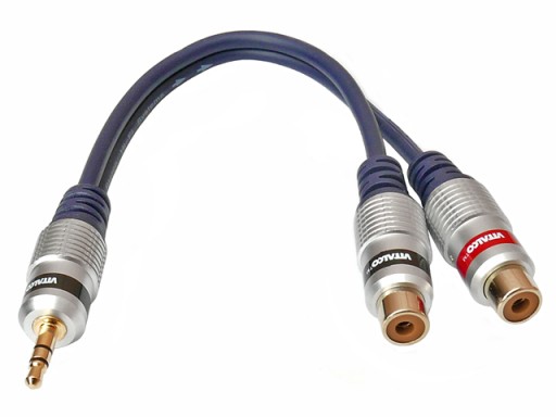 Adaptér JACK 3,5/3P/zástrčka -2xRCA/CINCH/VITALCO zásuvka 0,2m
