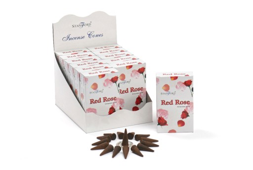 RED ROSE kónické vonné tyčinky 15 ks Stamford