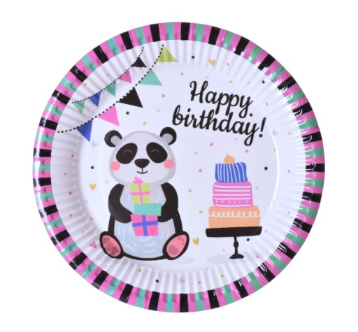 PANDA HAPPY PAPIEROVÁ SÚPRAVA POHÁROV A TANIEROV