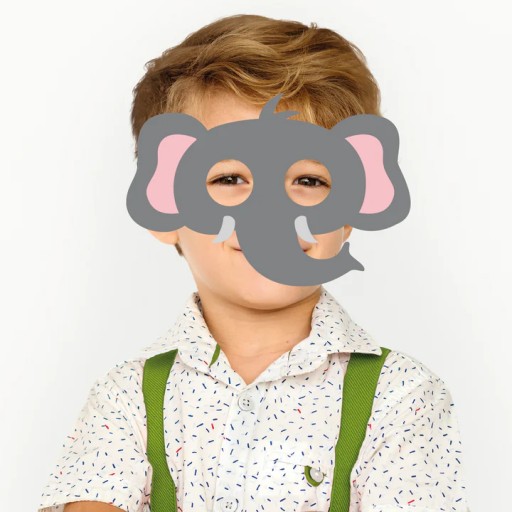 Plstená maska Elephant 1 ks. kostýmová párty pre deti na karnevale