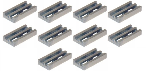 LEGO Tile Grill 1x2 Silver Flat Silver 10 kusov 4619636 2412b