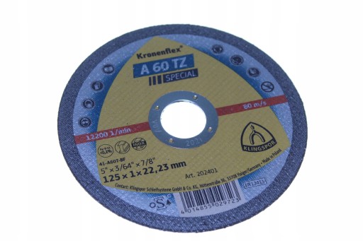 PLOCHÝ DISK A60TZ T1A 125*1,0*22 202401