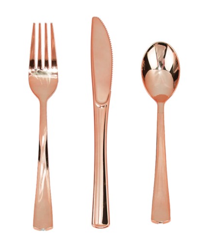 Jednorazové plastové lyžice a príbory ROSE GOLD