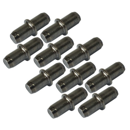 100x Podpera police s golierom - 5 x 16 mm duplo čierna, nábytková hmoždinka