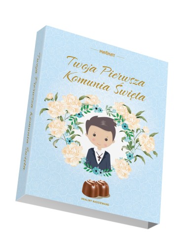 MAGNAT BOTTLE BOX SIMPLY PRALINES 202G COMMUNION BOY