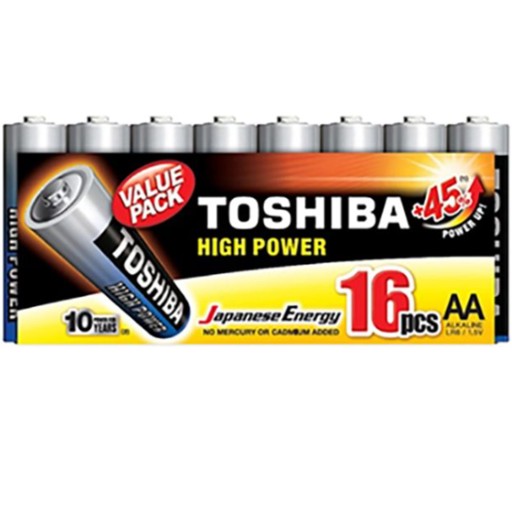 16x TOSHIBA R6 AA MN1500 1,5V alkalické batérie