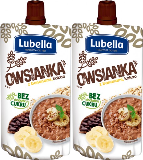 Lubella Mousse Ovsené vločky kakaový banán 100g x 2