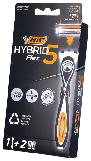 Pánsky 5-BLADE kazetový holiaci strojček BIC Hybrid Flex 5 + 2 kazety