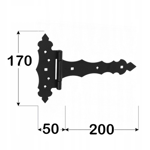 ZOB200C TROJUHOLNÍKOVÝ PÁNT, DEKORATÍVNY, ČIERNY 200x170