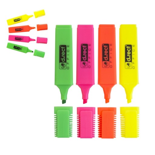 Zvýrazňovač D.RECT 1127 4 FARBY SET