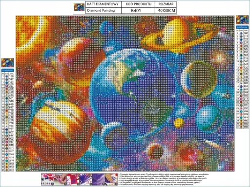 Diamantový vyšívací SET COSMOS Diamantová maľba 5D OBRÁZKY diamantov
