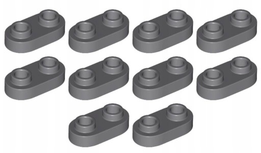 LEGO Plate Zaoblený tanier 1x2 Tmavomodrošedý 10 dielikov 6221607 35480