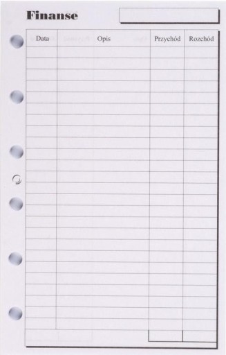 Organizátor financií DOPLŇUJÚCA VLOŽKA VLOŽKY Antra Paper pre PLÁNOVAČA