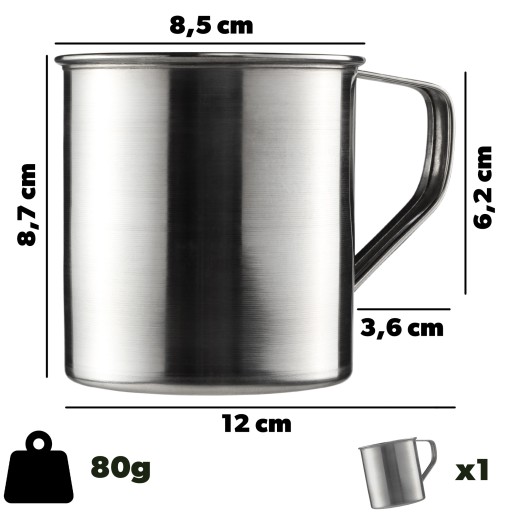 OCELOVÝ HRNEK 400ml NA TURISTICKÝ ČAJ