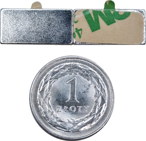 Neodymový tanierový magnet 20x10x1mm + lepidlo 3M, samolepiaci, pevný, 10 ks.