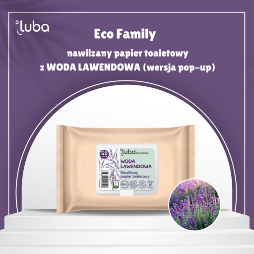 Luba ECO Family vlhčený toaletný papier s LEVANDUĽOVOU VODOU, pop-up verzia