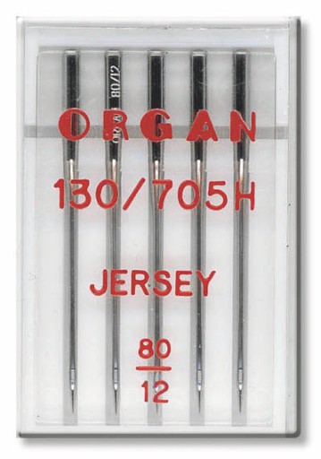 Organ Jersey poloploché strojové ihly, hrúbka 80