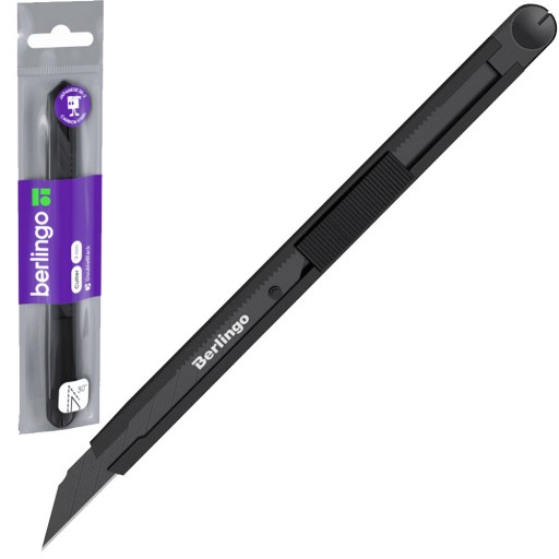Rezačka na tapety kancelársky nôž 9mm kov, oceľové čepele Berlingo DoubleBlack