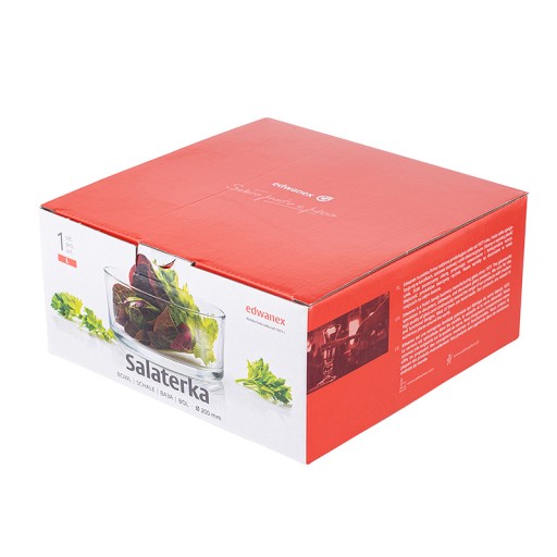 Šalátová misa, vysoká sklenená šalátová misa, Edwanex, 20 cm, priehľadná, 1,75L