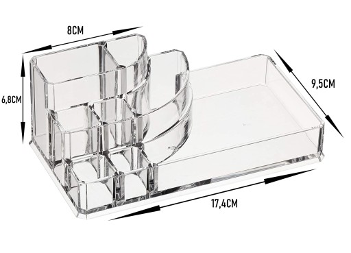 Organizačný box na kozmetiku a šperky s 8 priehradkami