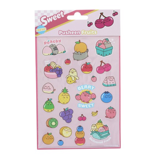 Nálepky PUSHEEN 20 ks mačiek SKRYTÝCH V OVOCI, SUPER