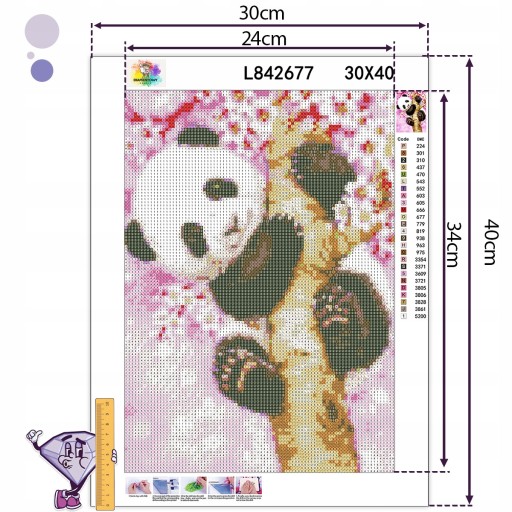 DIAMANTOVÁ VÝŠIVKA Diamantová maľba Diamantová mozaika pre deti Súprava Panda
