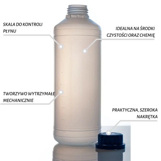 HDPE plastová fľaša 1L mliečna + široký uzáver