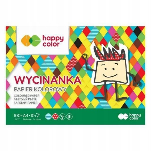 ŠŤASTNÝ FAREBNÝ VYSTRIHOVACÍ BLOK S DEKORATÍVNYMI KARTAMI