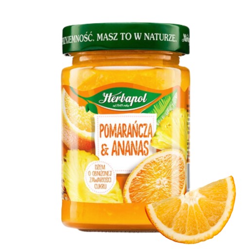 Herbapol pomarančový a ananásový džem 280g
