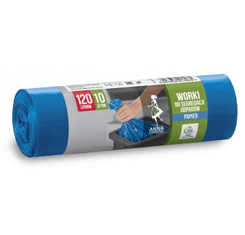 Sáčky na triedenie papiera 120L modré 10 ks.