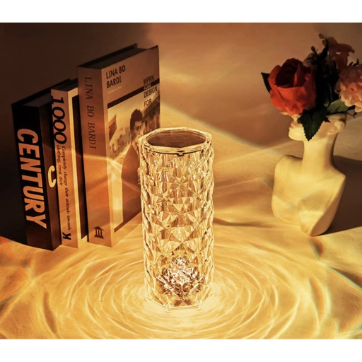 Crystal Rose LED Diamond Touch nočná lampa + RGB diaľkové ovládanie