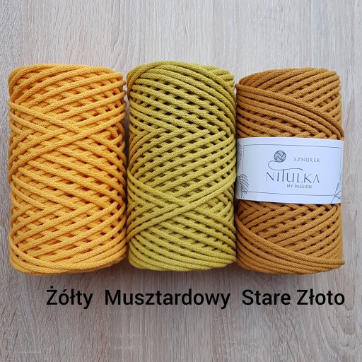 Bavlnená pletená šnúrka 5mm 50m - STARO ZLATÁ