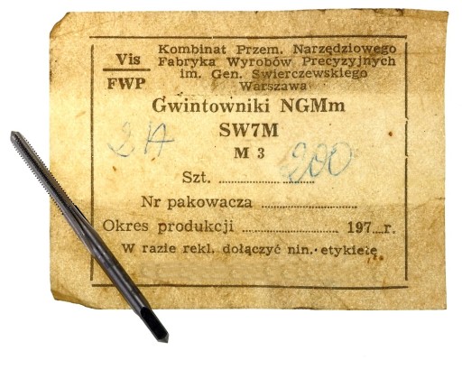 Priamy strojný závitník M3 FWP NGMm HSS SW7M