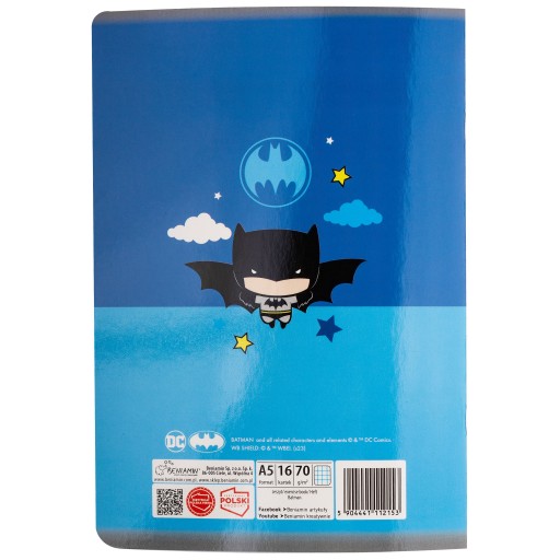 KONTROLOVANÝ ŠKOLSKÝ ZÁPISNÍK BATMAN A5/16K REXUS