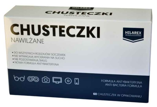 Hilarex antibakteriálne vlhčené obrúsky na okuliare 60 ks
