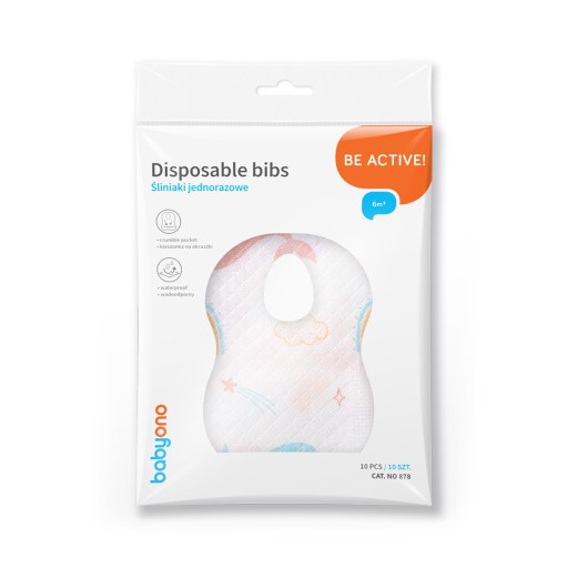 Babyono Jednorazové podbradníky s vreckom 10 ks.
