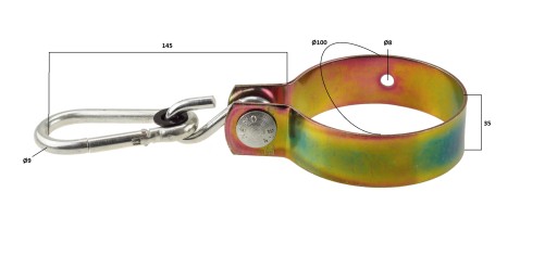 UPEVNENIE KARABÍNY S HÁČKOVÝM HÁKOM MONTÁŽ 100 mm