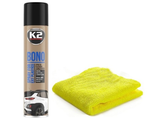 K2 BONO 300ML ČIERNA NA SPREJ NA GUMU A PLASTY
