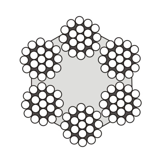 Lanko oceľové 3mm výplet 6x19 OC pozinkované 10m
