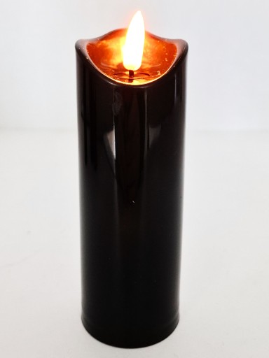 Voskovaná LED sviečka 15 cm Čierna 2/20/WAX-B 50/150