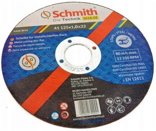 Schmith S41A-02 kotúč na rezanie kovu 1 ks