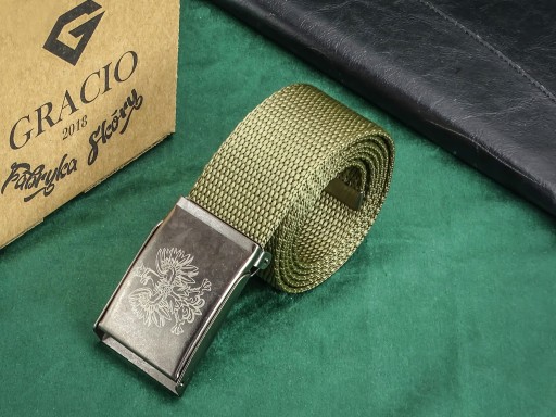 Khaki Military krátky kaki opasok na NOHAVICE 95cm