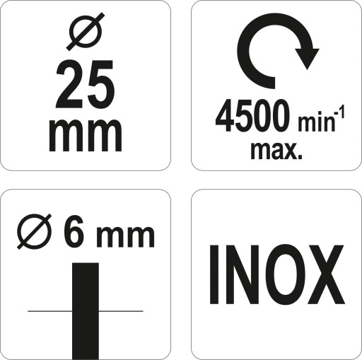 PREDNÁ KEFA S STOPKOU 25MM INOX YT-47496 Y