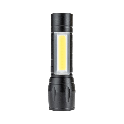 Taktická dobíjacia LED baterka s káblom + súprava pevného puzdra + ZOOM