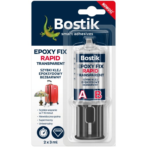 FIX RAPID epoxidové GLUE transparentné rýchle silné 2x 3ml vodeodolné