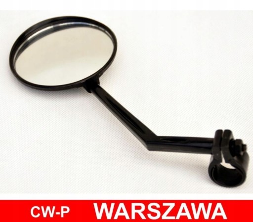 Zrkadlo na bicykel 20 cm s 3D vypuklým upínaním, ČIERNA
